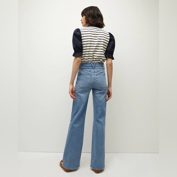 Veronica Beard Raegan Short Puff Sleeve Striped Top NWT - Picture 4 of 7